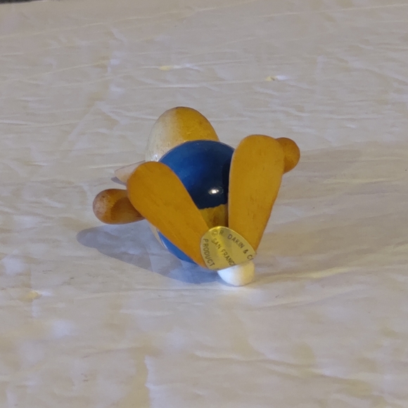 Vintage Wooden Rabbit Blue Overall Hanging Ornament - Picture 7 of 7